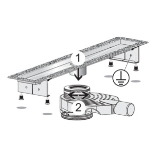 Shower channel, 4980.10, press drain socket into the height adjustment piece