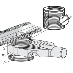 Shower channel, 4980.10, shorten the height adjustment piece with installation height 110–190 mm