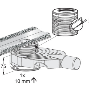 Shower channel, 4980.10, shorten the height adjustment piece with installation height 100-109 mm