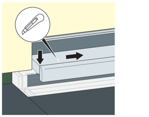 Shower channel, 4967.10, remove the front edge of the protective insert