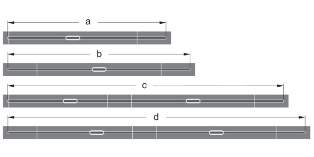 Shower channel, 4965.10 / 4966.10, installation possibilities with end closing piece