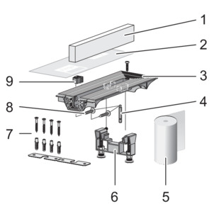 Shower channel, 4966.10, end closing piece, scope of delivery