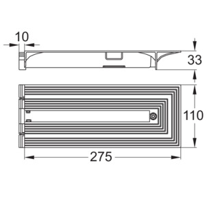 Shower channel, Vario, 4965.10 / 4966.10, dimensional drawing end closing piece