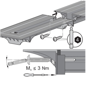 Shower channel, 4965.10-Vario, mount end closing piece