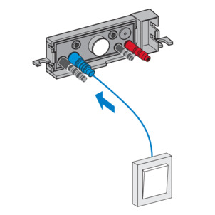 Flush actuation, signal transmission cable to the control of the flush actuation