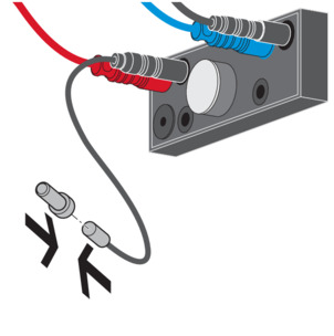 WC flush actuation, programming contact, hold magnet key in front