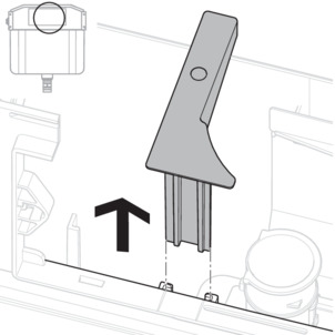 WC flush plate, prepare installation, remove spacer