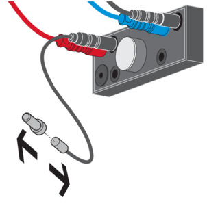 WC flush actuation, programming contact, remove magnet key
