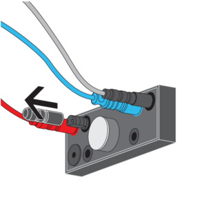 Flush actuation, remove protective cap from programming contact