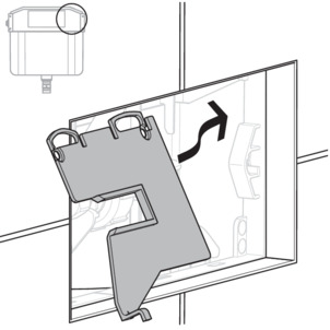 WC flush plate, mount flush actuation, insert holding panel
