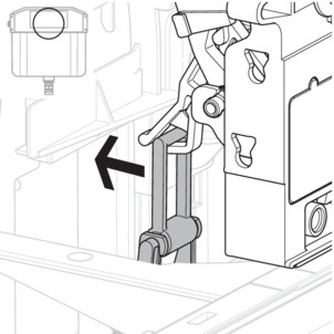 WC flush plate, prepare installation, loosen the bow of the mechanism