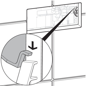 WC flush plate, mount flush actuation, align holding panel