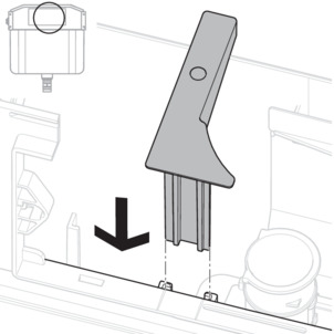 WC flush plate, mount flush actuation, insert spacer