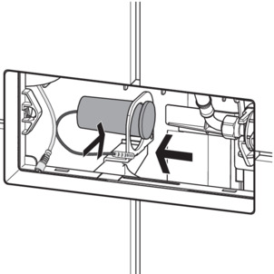 Flush actuation, cistern 2H, mounting battery compartment