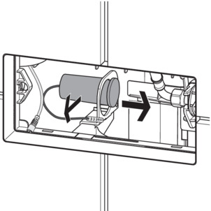 Flush actuation, cistern 2H, mounting battery compartment holder