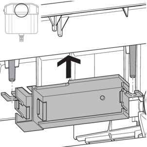 WC flush plate, mount flush actuation, insert holder