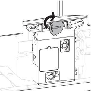 WC flush plate, mount flush actuation, lock mechanism