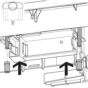 WC flush plate, mount flush actuation, attach holder
