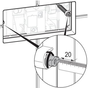 WC flush plate, prepare installation, secure threaded bolts