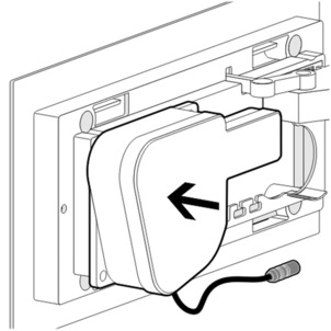 WC flush plate, place drive unit onto basic panel