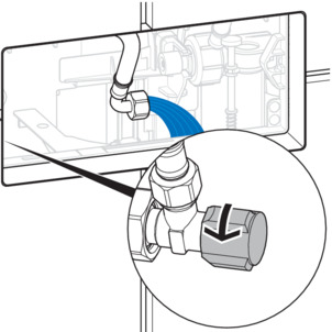 WC flush plate, mount flush actuation, rinse pipeline
