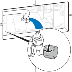 WC flush plate, mount flush actuation, rinse pipeline (2L)