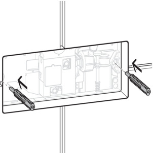 WC flush plate, prepare installation, insert threaded bolts