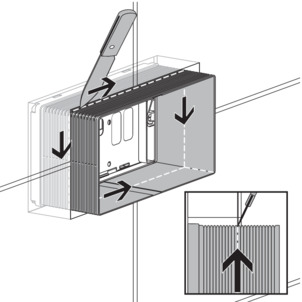 WC flush plate, prepare installation, shorten revision shaft