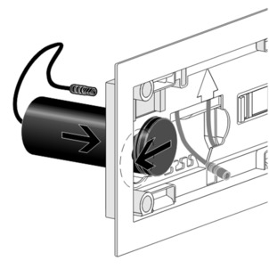 Secure WC flush plate_for care / more sensitive_battery compartment to the basic panel