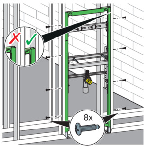Washbasin element, 8156, screw together with support profiles