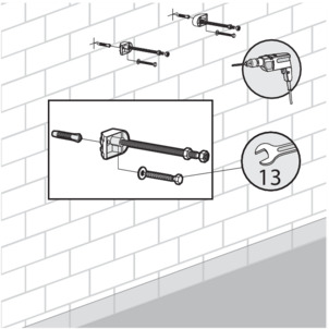 Washbasin element, drill holes