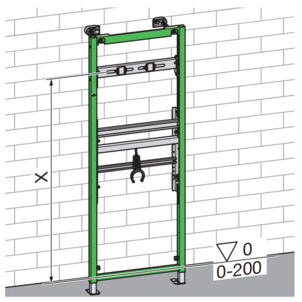 Washbasin element, 8156, set height of the crossbeam
