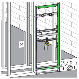 Washbasin element, 8156, set height of the crossbeam