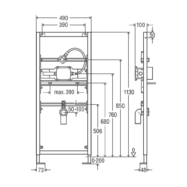 Urinal element, 8152.4, dimensions