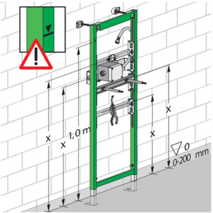 Urinal element, 8152.4, upper edge of the finished floor
