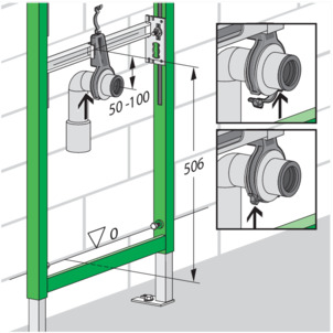 Urinal element, 8152.4, secure drain elbow