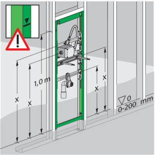 Urinal element, 8152.4, upper edge of the finished floor