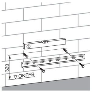 Viega Mono blocks, mark drill holes and attach mounting rail