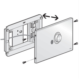 WC flush plate, 8326.16, remove frame from plate
