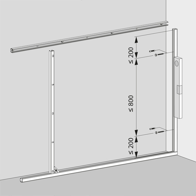 Steptec, 8400, vertical rails, fixing dimension
