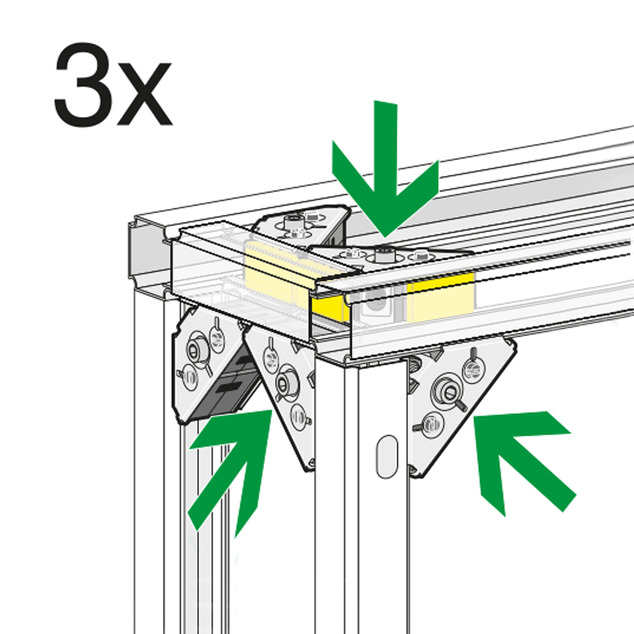 Steptec, free-standing pre-wall, number of rail connectors top 