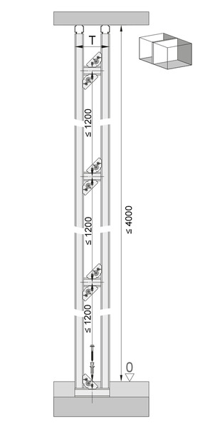 Steptec, wall depth and height, partition