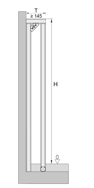 Steptec, wall depth and height, half-height and room-height pre-wall