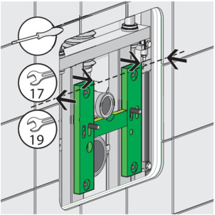 Eco Plus shower WC element, 8161.20, alignment of the contact surface