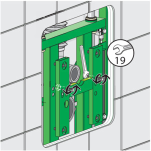 Eco Plus shower WC element, 8161.20, align threaded rods